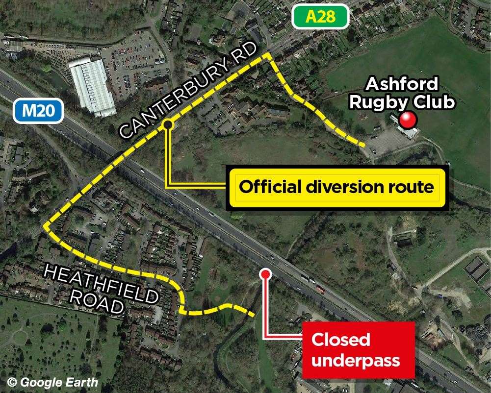 The official diversion route put in by National Highways