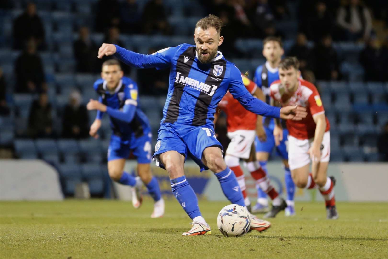 Danny Lloyd scores from the penalty spot Picture: KPI