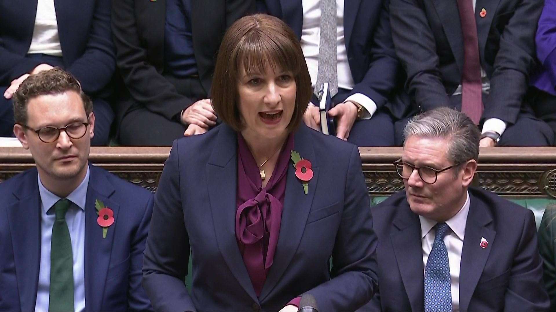 Chancellor of the Exchequer Rachel Reeves addressing the Commons during her 77-minute speech (House of Commons/UK Parliament/PA)