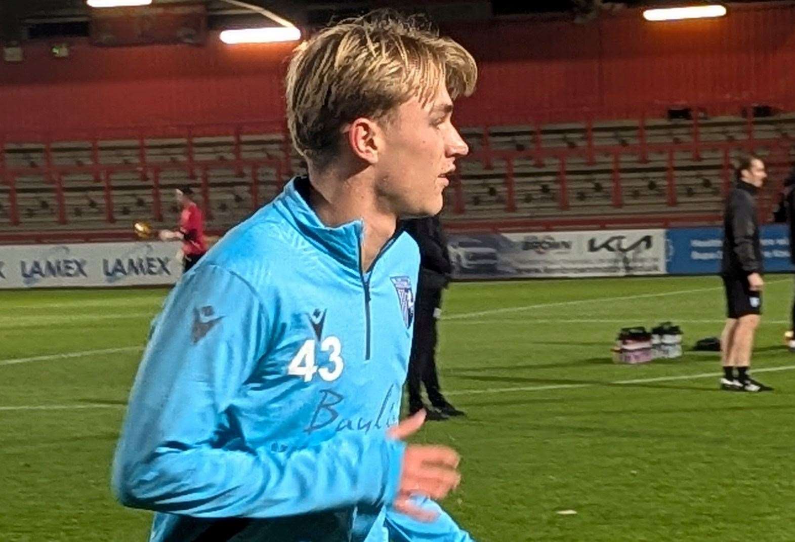 Youth player Stan Sargent made his senior debut for Gillingham in the BSM Trophy match at Stevenage Picture: GFC