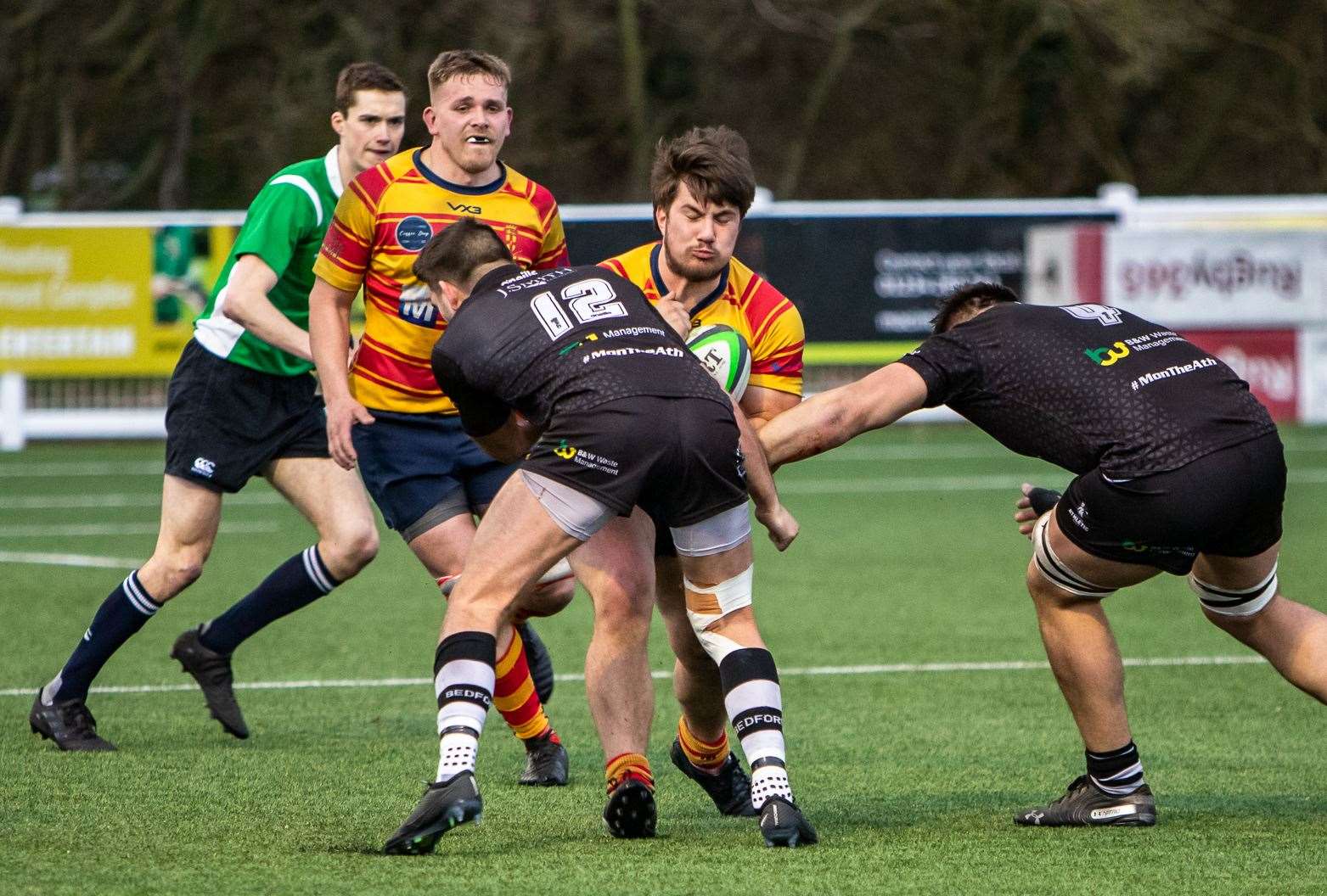 Medway debutant Adam Richards-Shaw supported by Dan Jackson at Bedford Athletic. Picture: Jake Miles Sports Photography