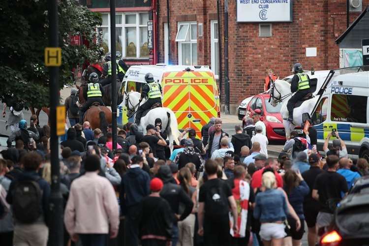 Violent scenes in Sunderland on Friday resulted in four officers being injured. Picture :Scott Heppell/PA