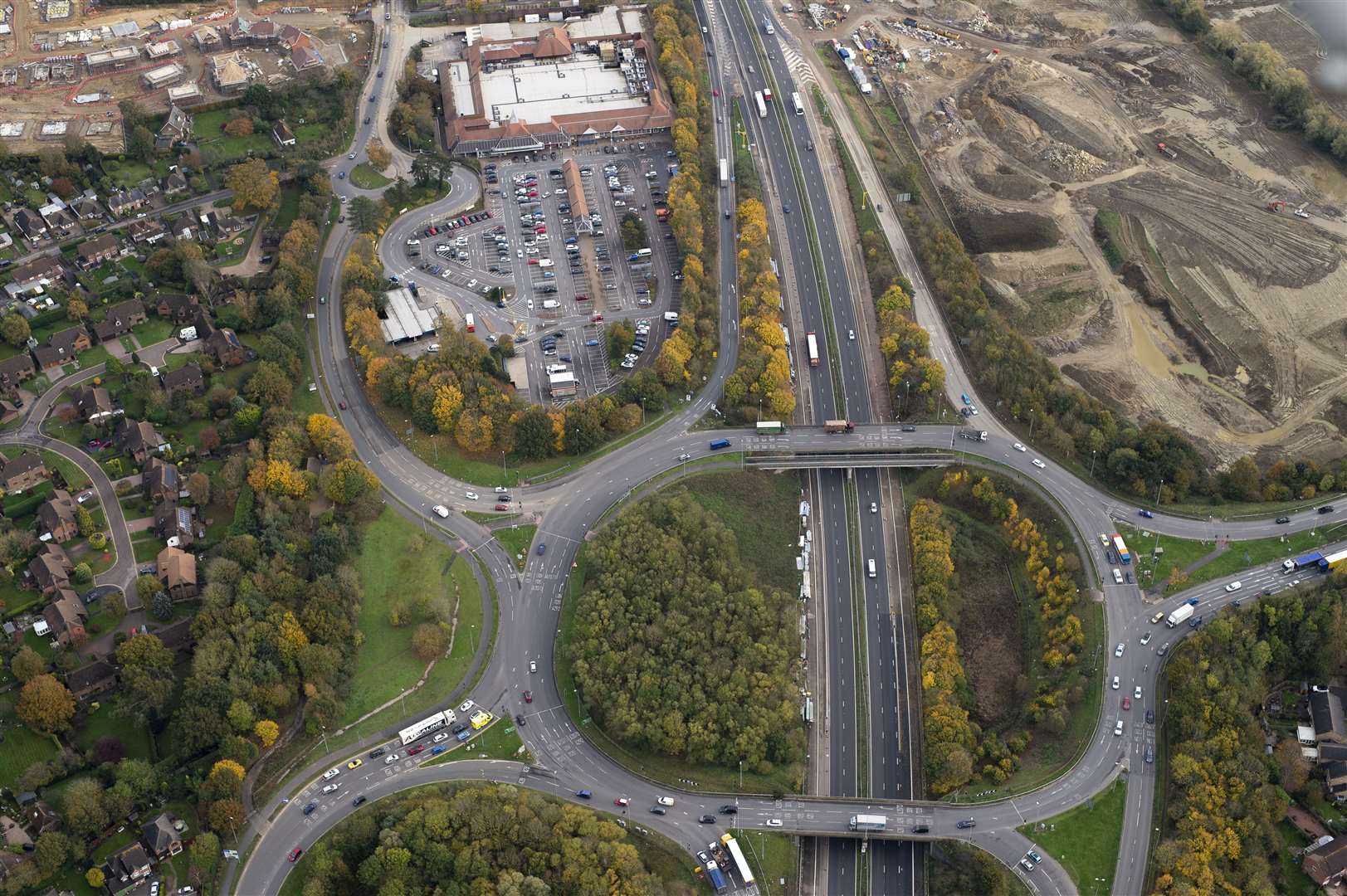 Junction 10 pictured during construction of 10a and the A2070 link road in 2019. Picture: Ady Kerry / Ashford Borough Council