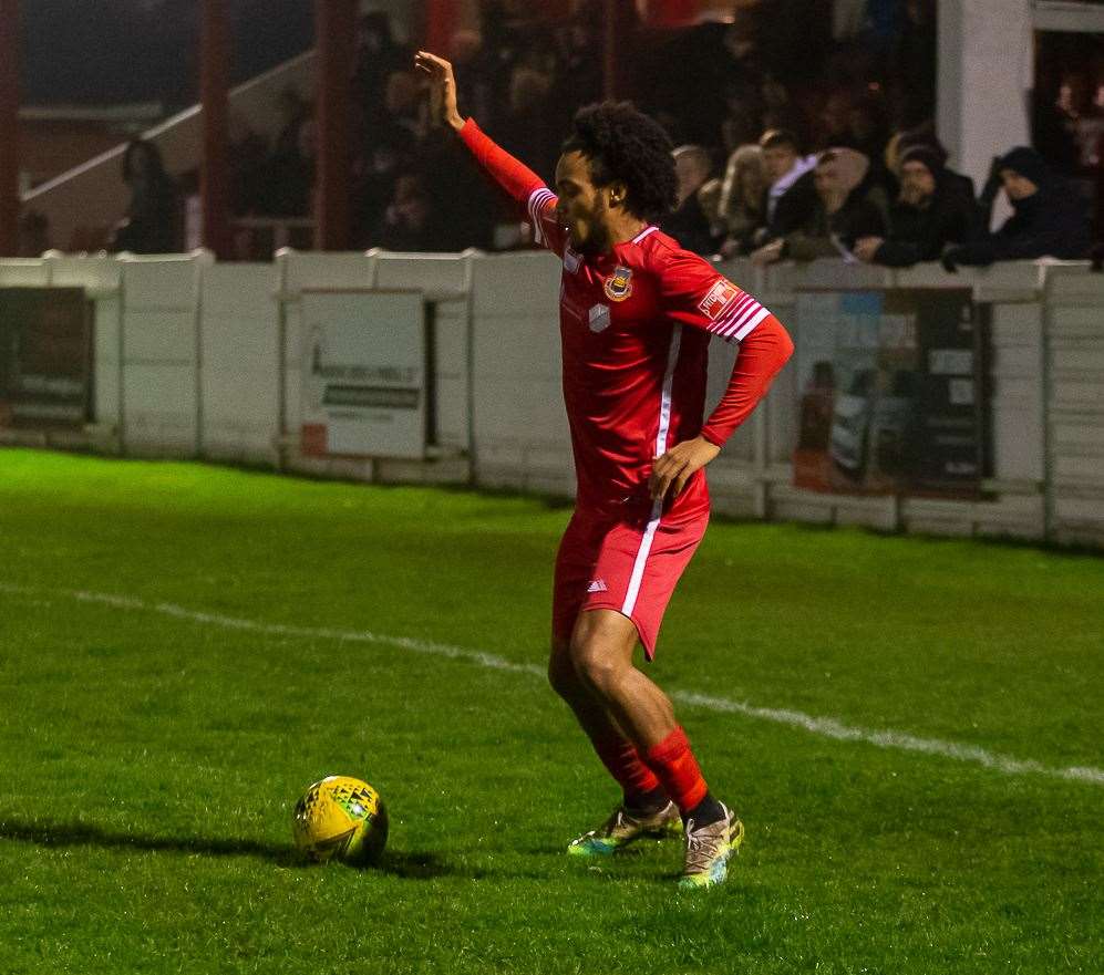 Defender Samuel Itauma has left Whitstable for Faversham. Picture: Les Biggs