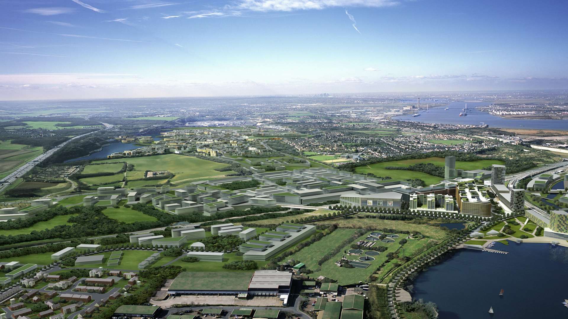 Developer Land Securities' former vision for a new town at Ebbsfleet