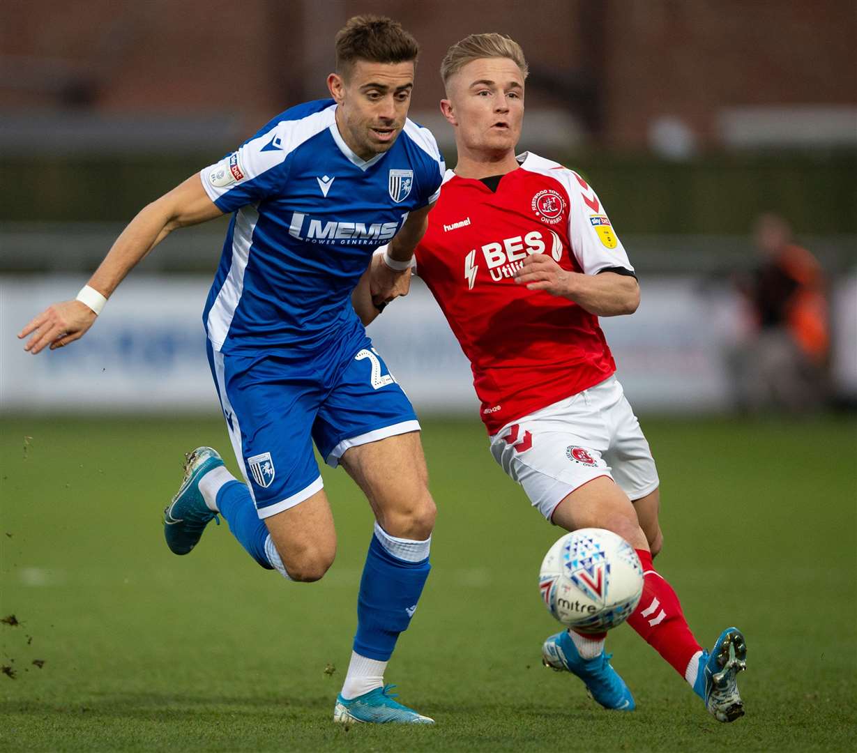 New Gills signing Kyle Dempsey up against Gillingham's Olly Lee while in Fleetwood colours last season. Picture: Ady Kerry