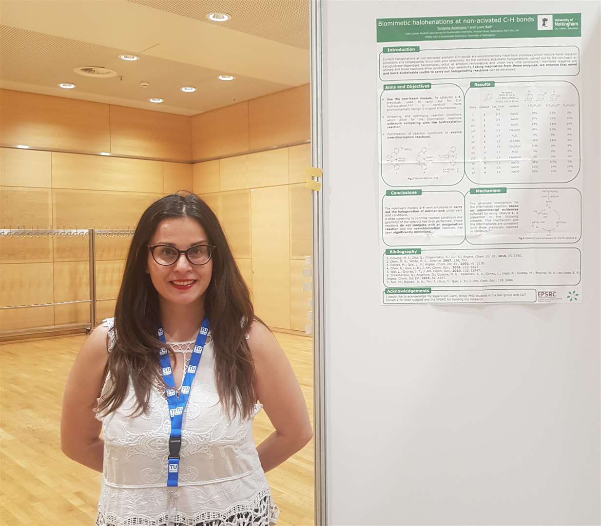 Dr Ambrosio presenting her research at an international conference in Vienna