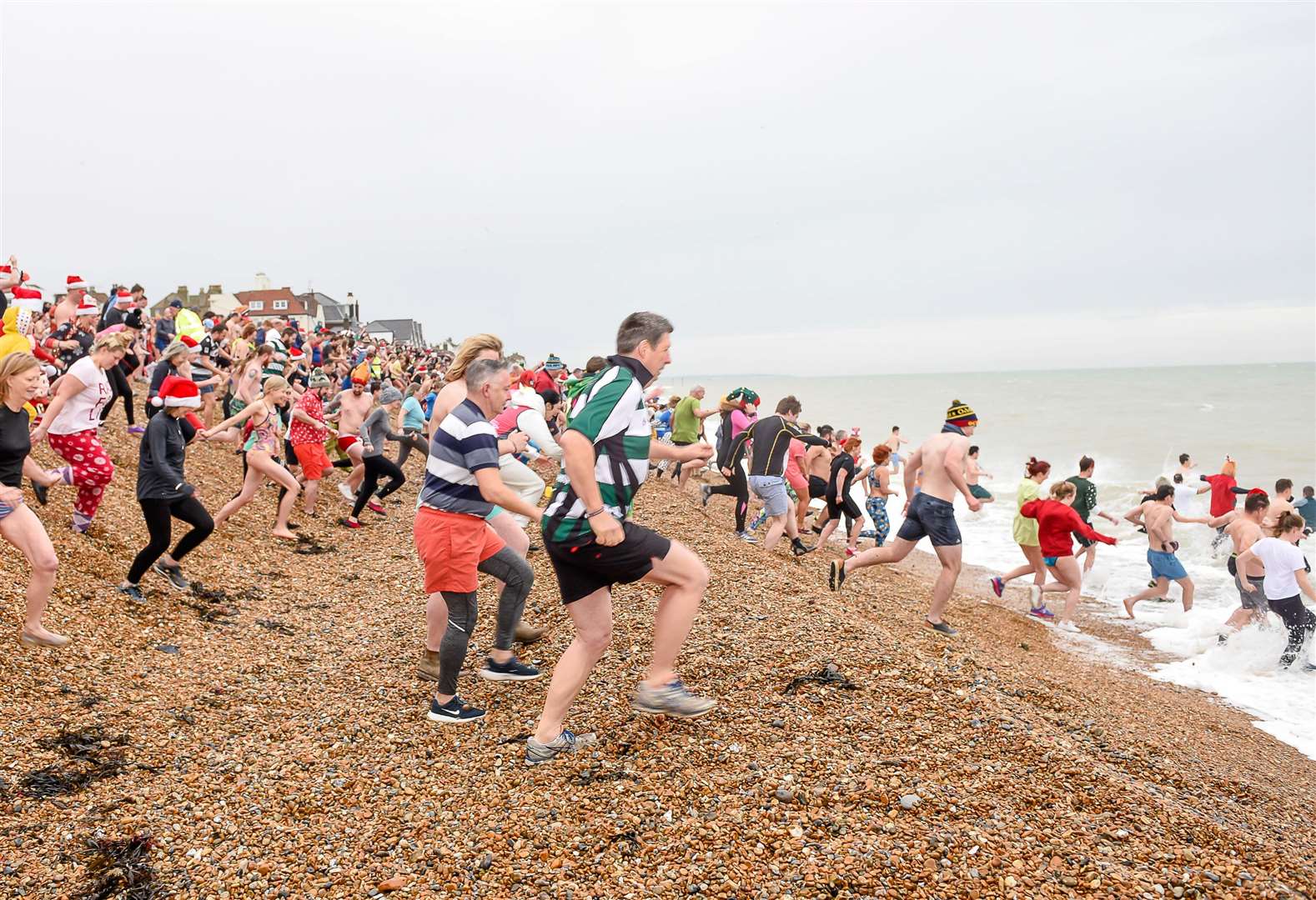 Hundreds take part in the Boxing Day Dip in Deal, as shown here in 2019