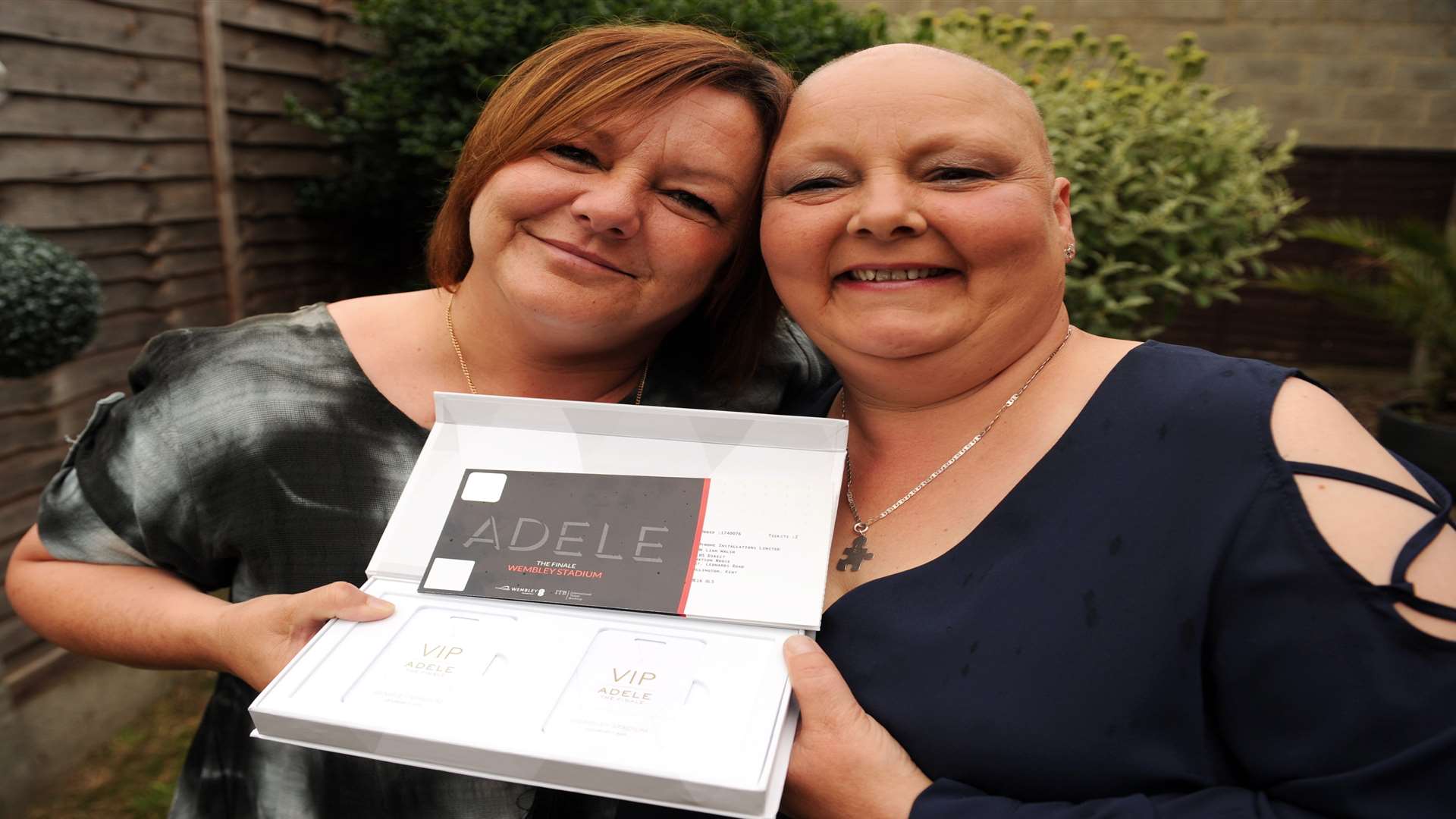 Justine and Lisa with their VIP Adele tickets