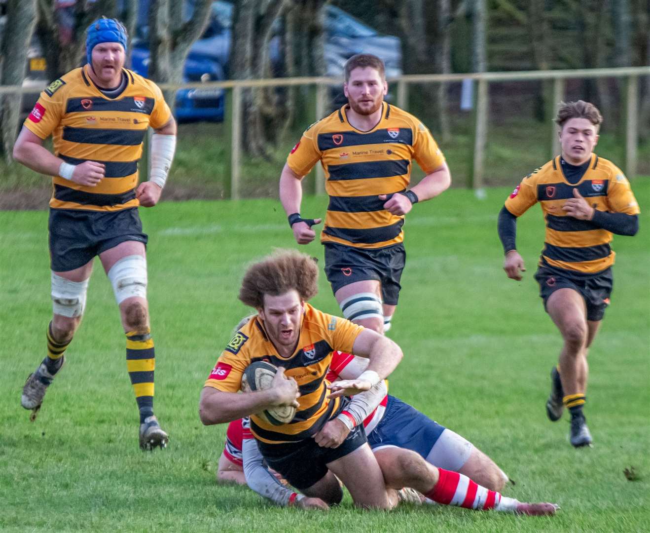 Kurt Heatherley was among the try scorers at Dorking. Picture: Phillipa Hilton