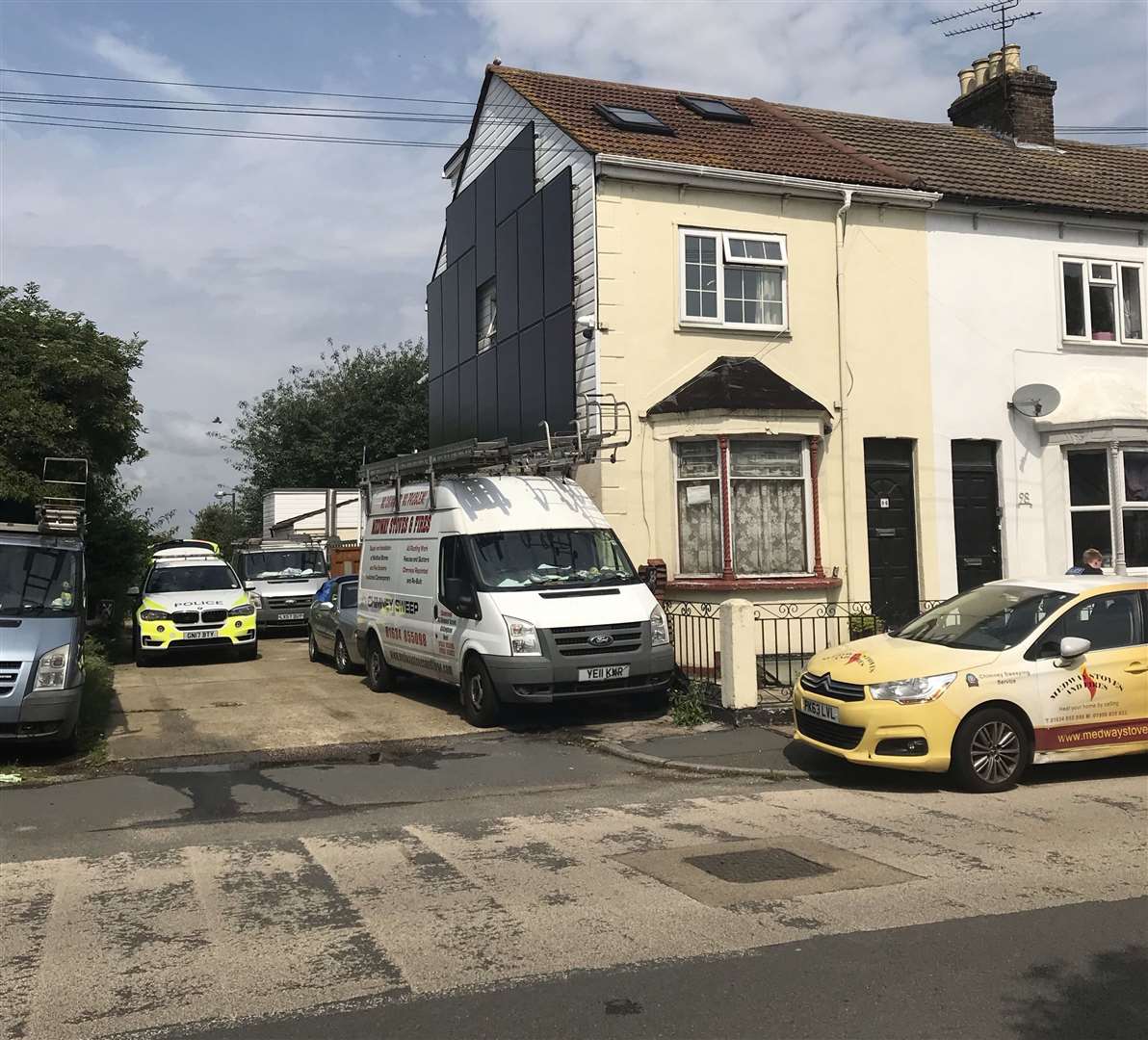 Police have been seen entering a home in Ingram Road