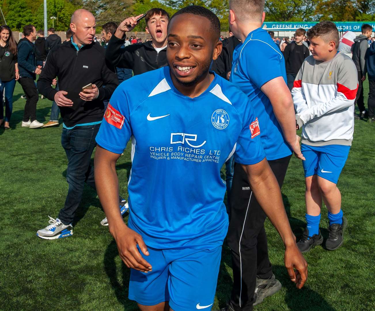 Herne Bay's Kieron Campbell scored an incredible free-kick as they blew Lewes away. Picture: Ian Scammell