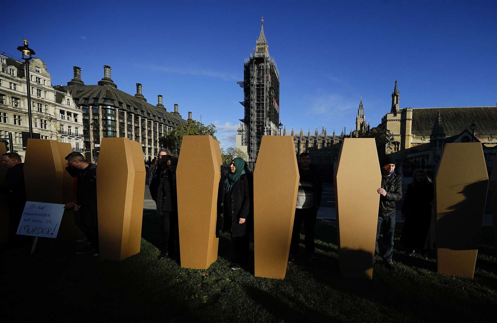 Demonstrators in Parliament Square (Aaron Chown/PA)