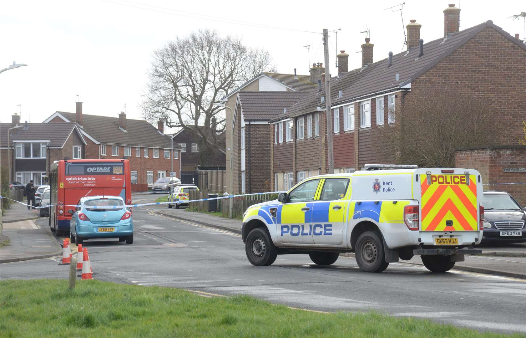 Officers at the scene. Picture: Chris Davey