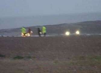 Police were seen combing the beach at Swalecliffe. Picture: Mark Bolen