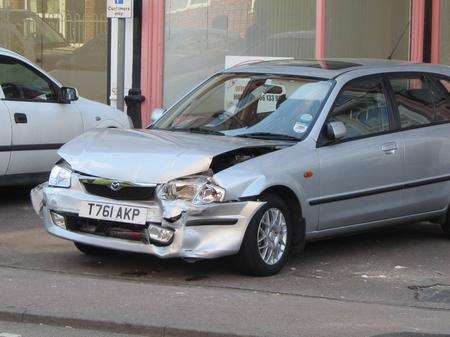 One of the vehicles involved in the incident on Cantebury Road, Herne Bay