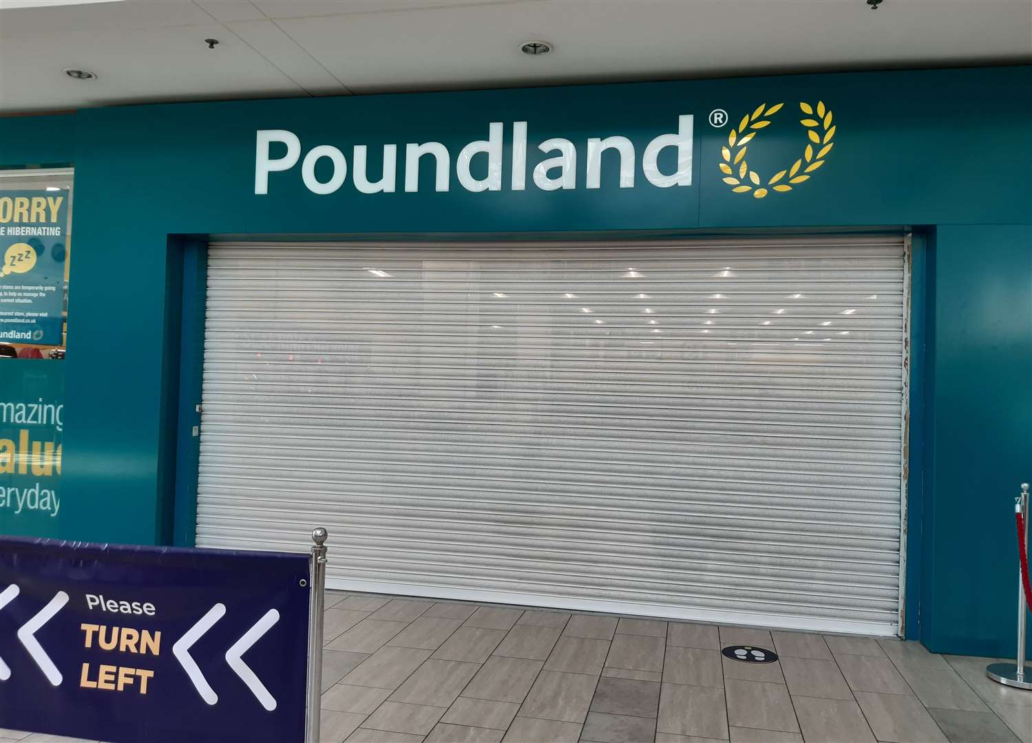 The shutters are down at the County Square Poundland