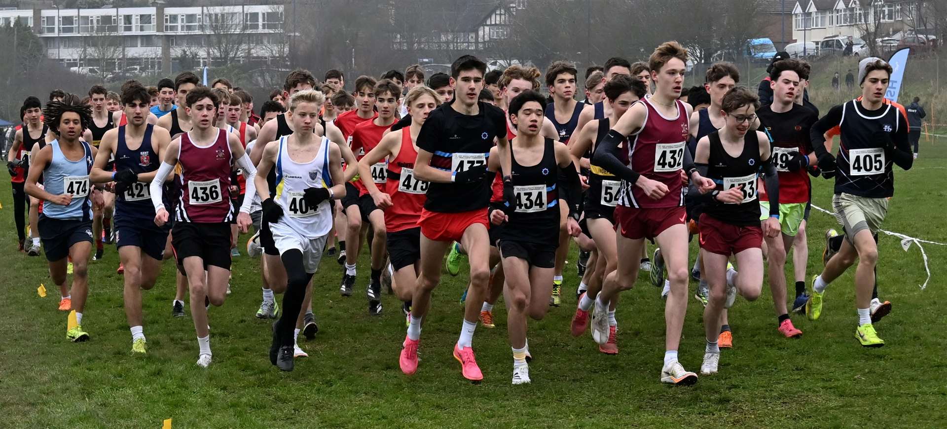 They’re off in the intermediate boys’ race. Picture: Simon Hildrew