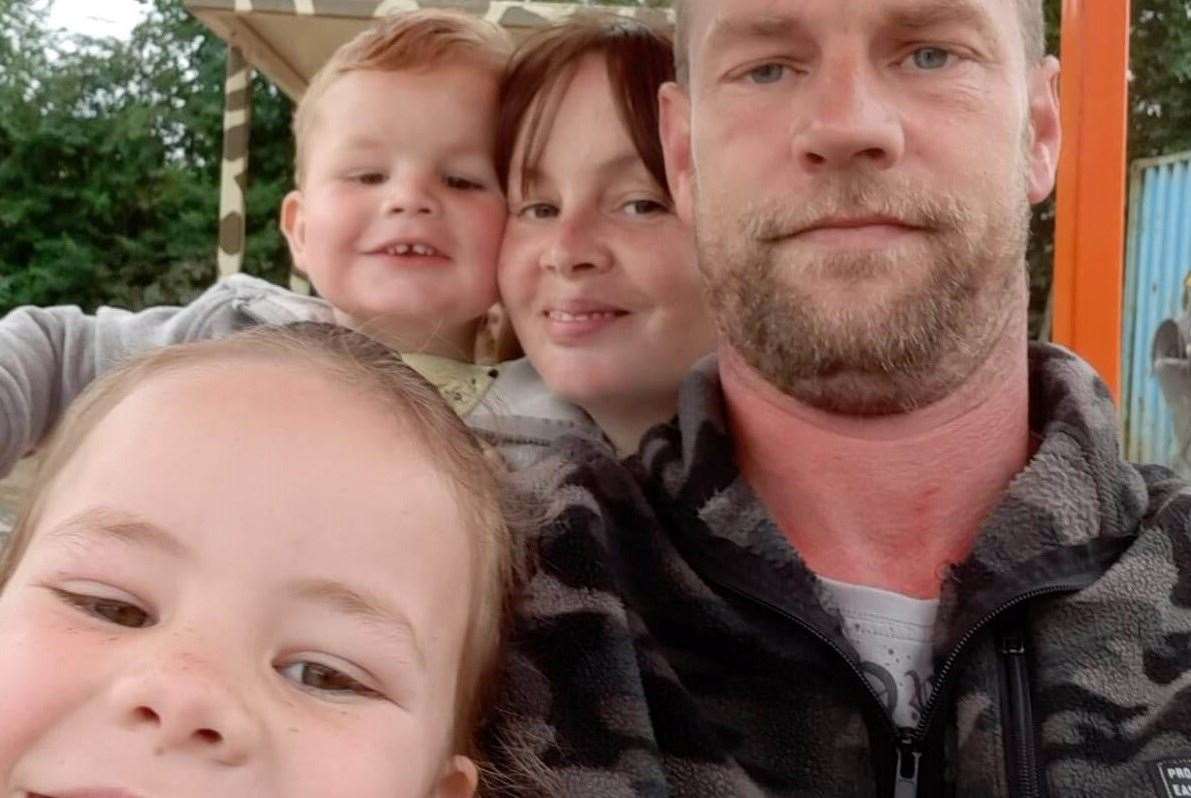 Harry Broughton, from Sheerness, with his mum, Nicola, dad, Robert and one of his siblings, Evie-Mae. Picture: Nicola Broughton