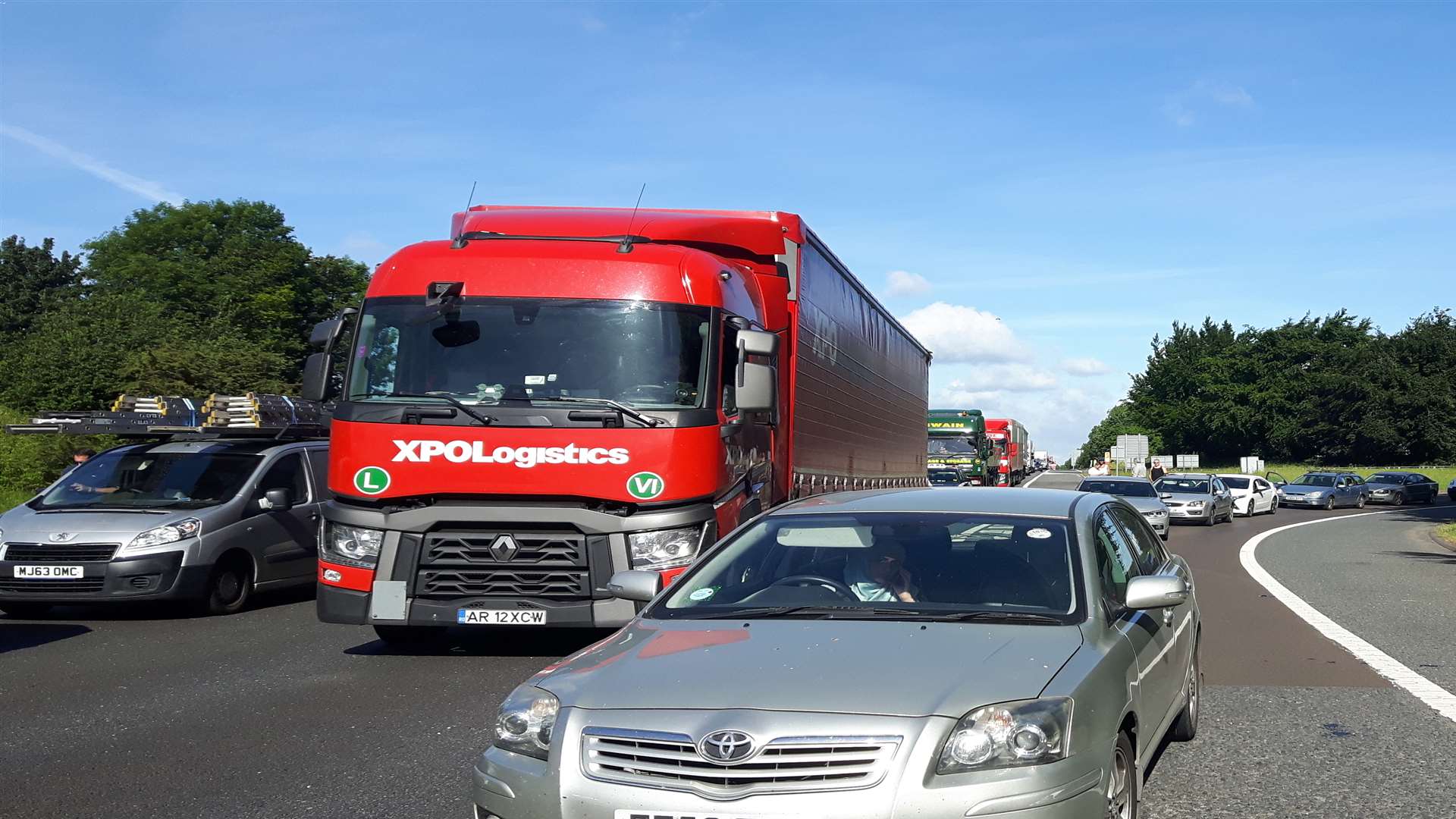 Queues building up after the crash. Picture: Katie Davis