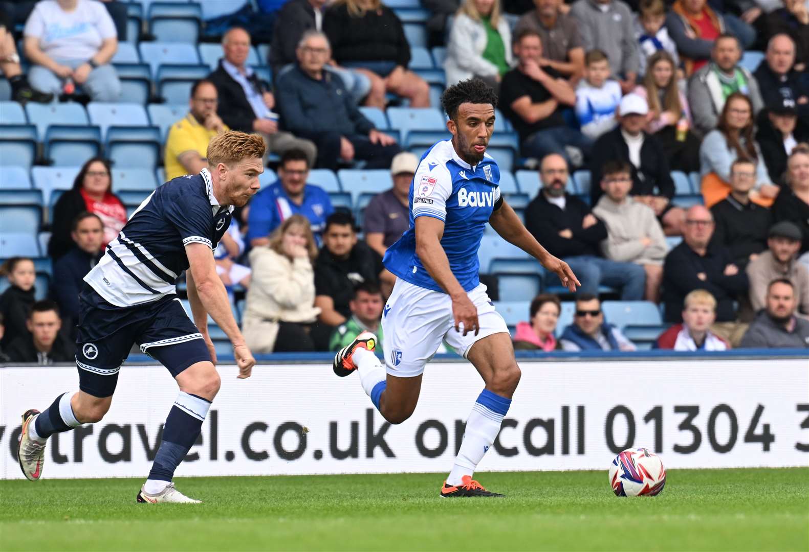 Remeao Hutton in action for Gillingham against Millwall Picture: Barry Goodwin