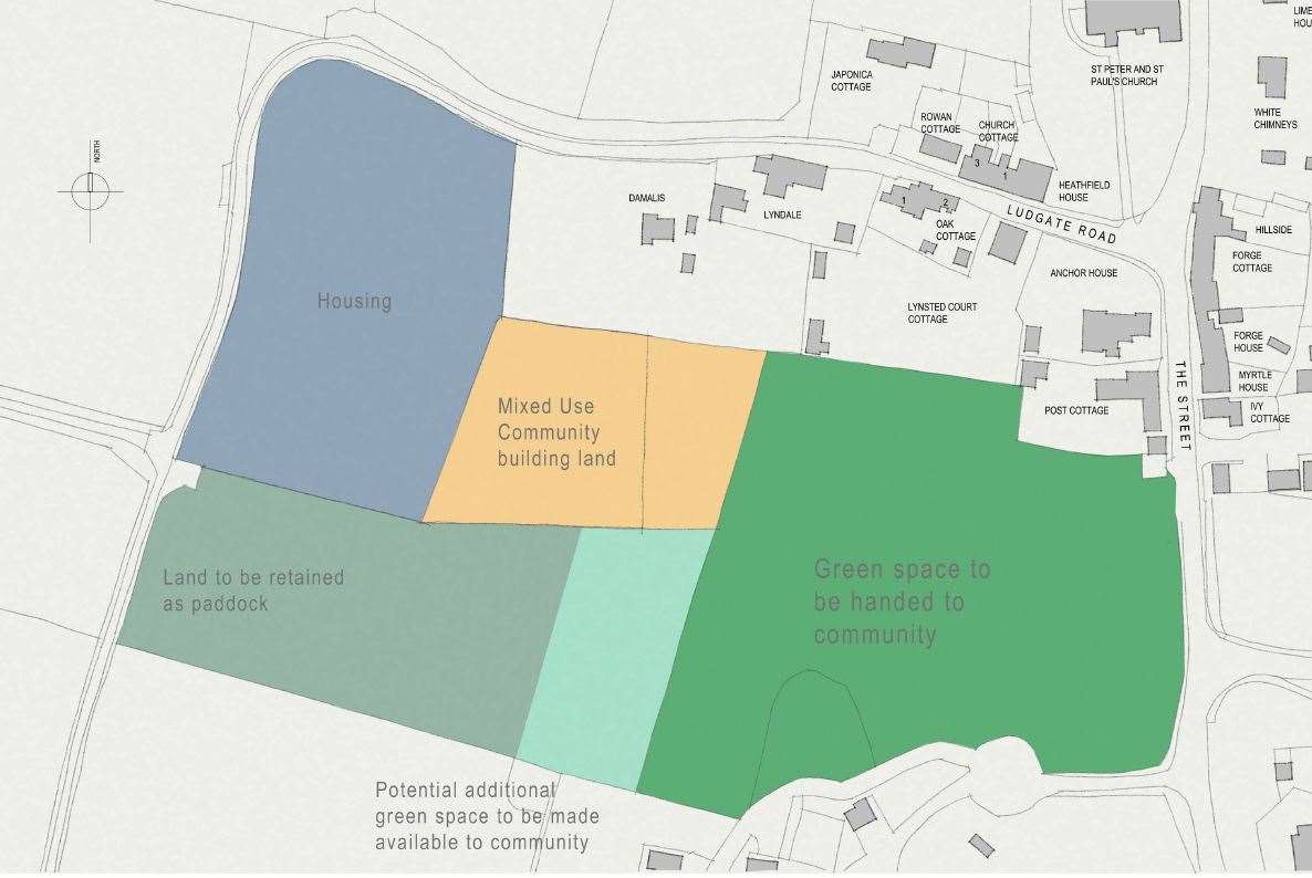 The site plan for the proposed development in Lynsted