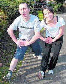 Marathon runner Joanna Earle puts Lee Winter through his paces