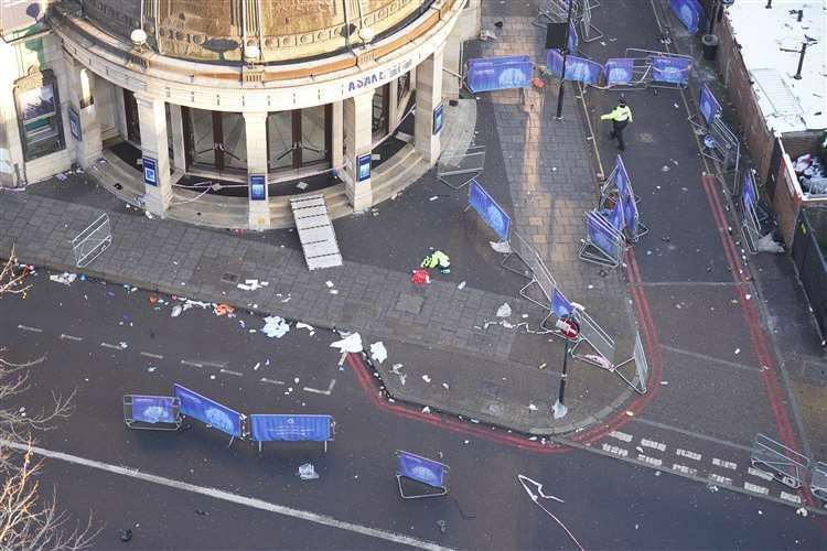 The scene outside Brixton O2 Academy in December. Picture: James Manning/PA