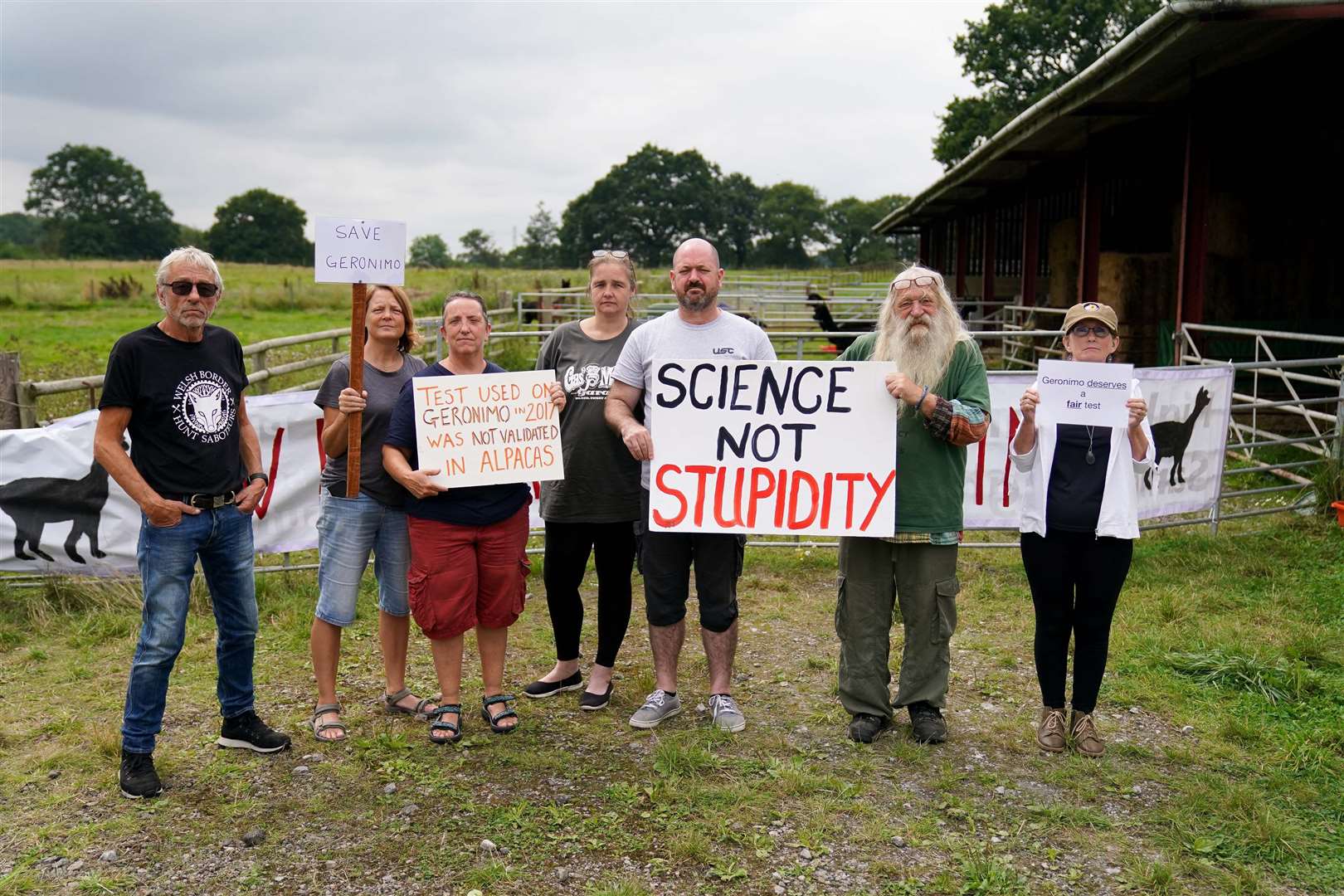 Supporters are camping out at Helen Macdonald’s farm in South Gloucestershire (Jacob King/PA)