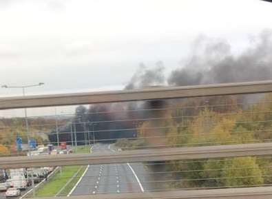 Smoke seen over the M2