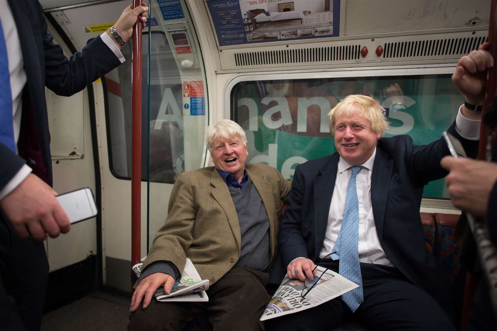 Boris Johnson with his father Stanley (Stefan Rousseau/PA)