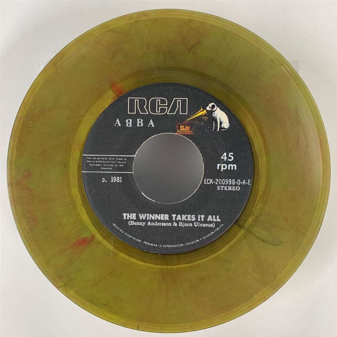 A rare coloured 7" of Abba's The Winner Takes It All from 1981. It sold for £400. Picture Julian Thomas/EIL.com