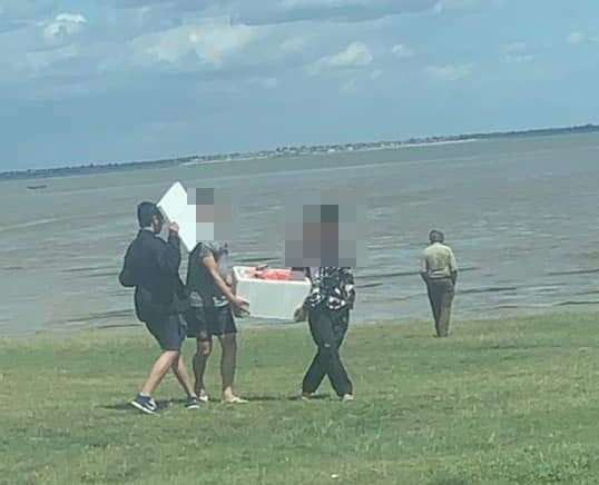 Villagers in Grain spotted boxes of shellfish being hauled up the beach to cars. Picture: Becky Craggs