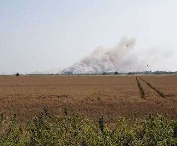 Plumes of smoke over Lydd Marshes. Picture: Daniel Knapp (14253678)