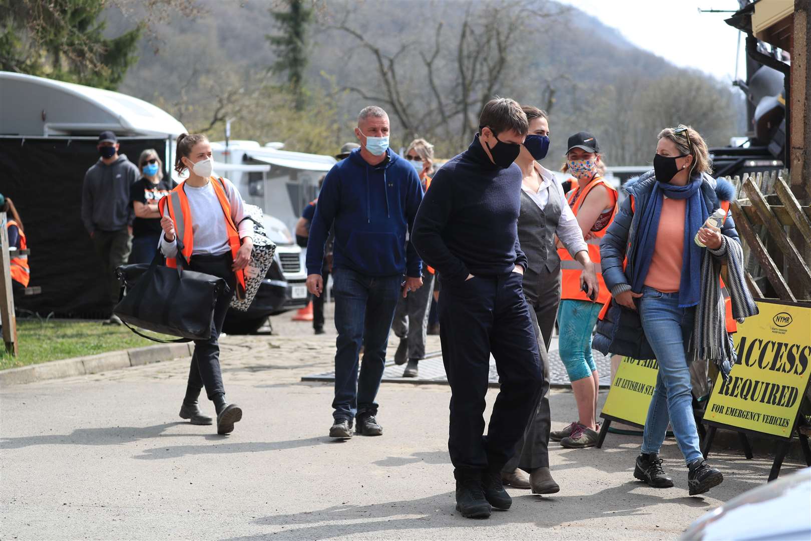 Tom Cruise walks to the set of his latest project (Danny Lawson/PA)