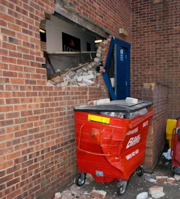 The damage left after the Swanley depot raid