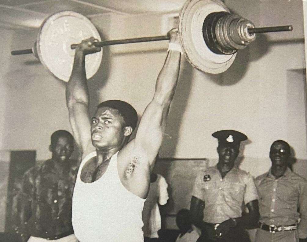 Kayode in Nigeria training police cadets. Picture: Oakland Care