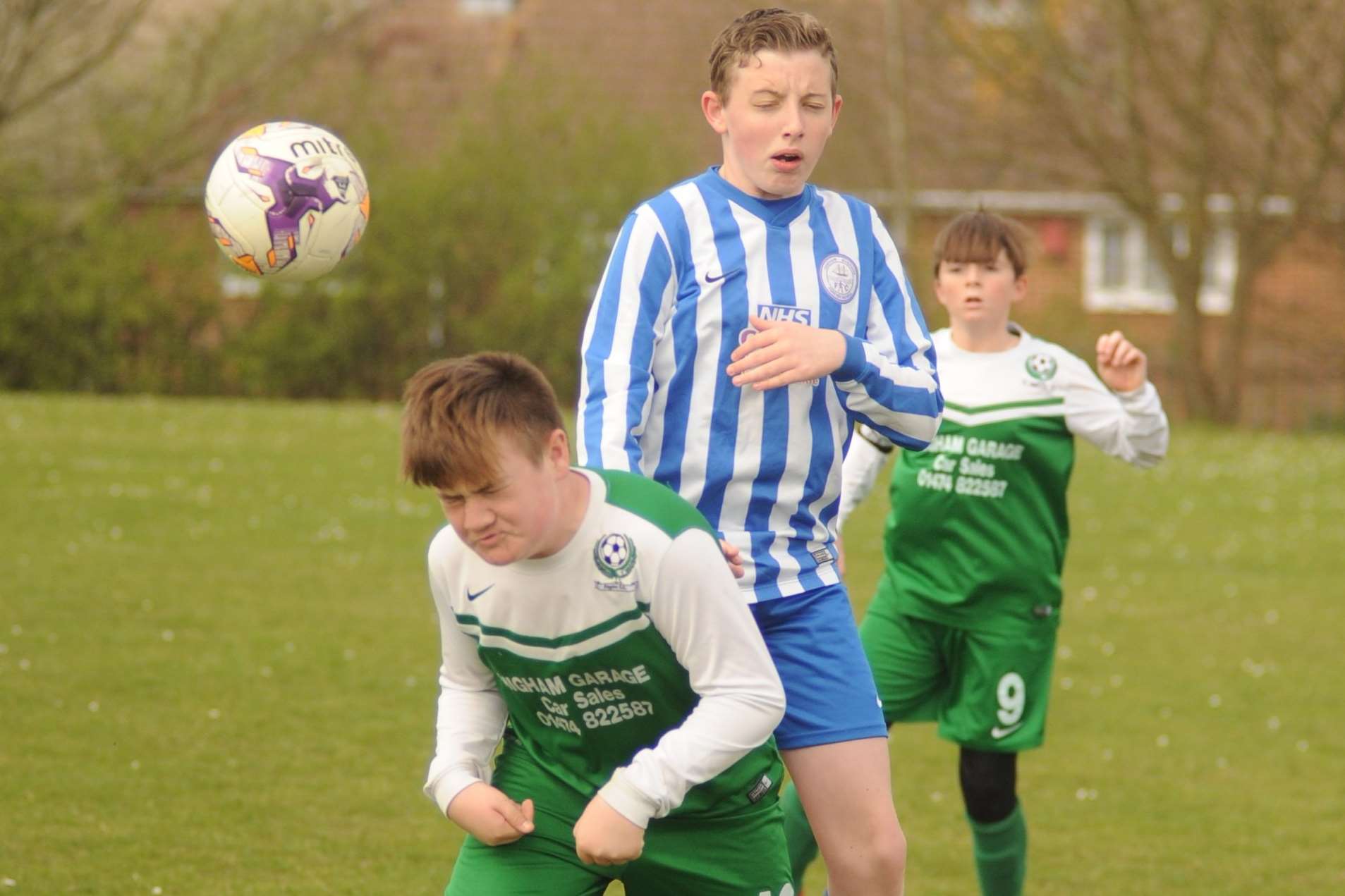 Eagles under-13s win a header against Chatham Riverside Picture: Steve Crispe