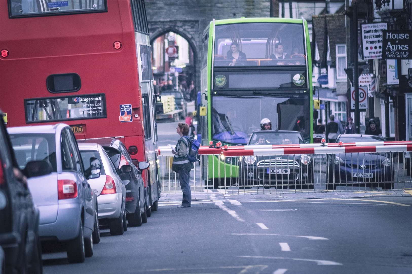 Green Party air pollution campaigners speaking to drivers in St Dunstan's