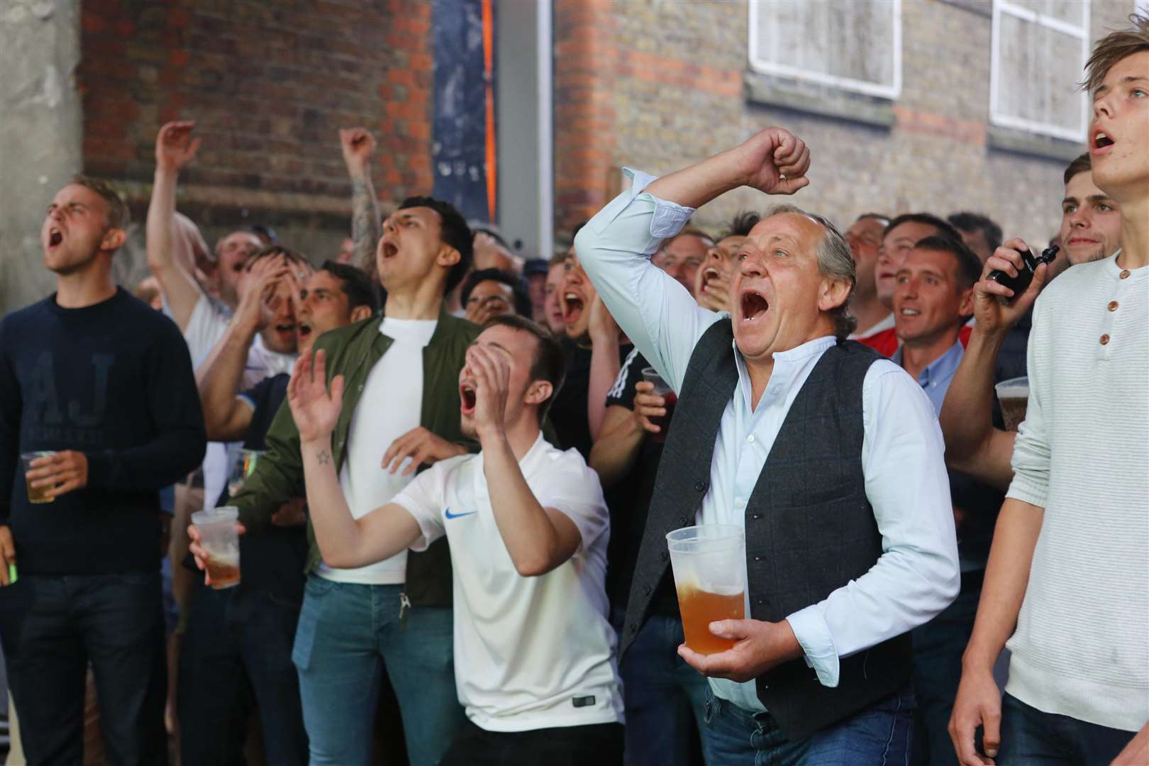 A street party at Source Bar showing the first England game of Euro 16 - England v Russia. Picture: Andy Jones