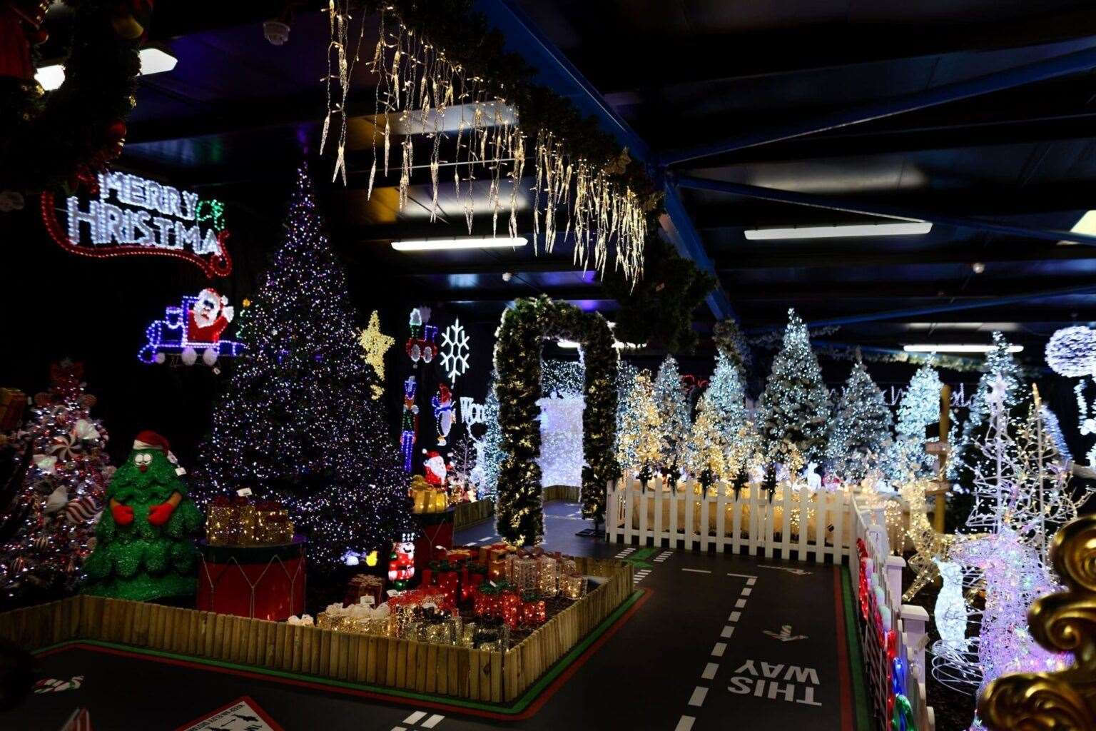 The showroom at Time Christmas has more than 2000 lights and items plugged in at once. Picture: Time Christmas