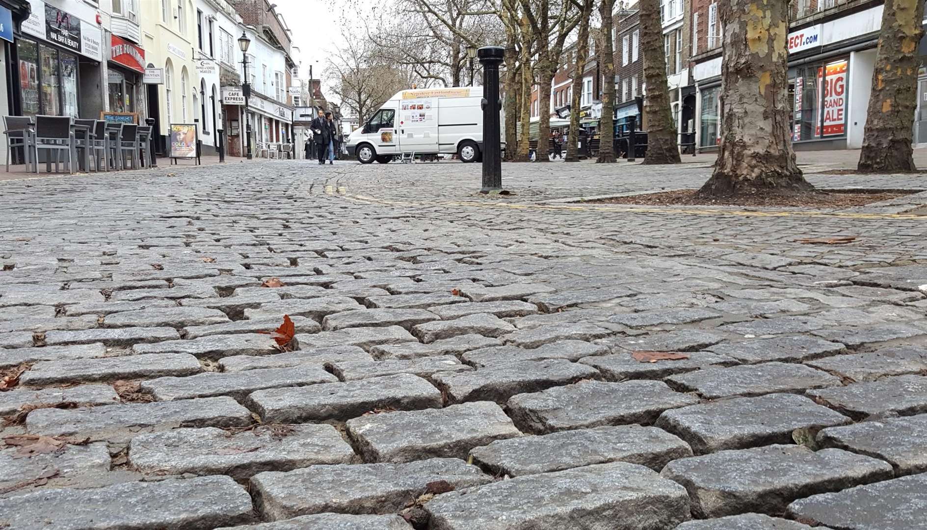 Cobbles in Ashford's Lower High Street