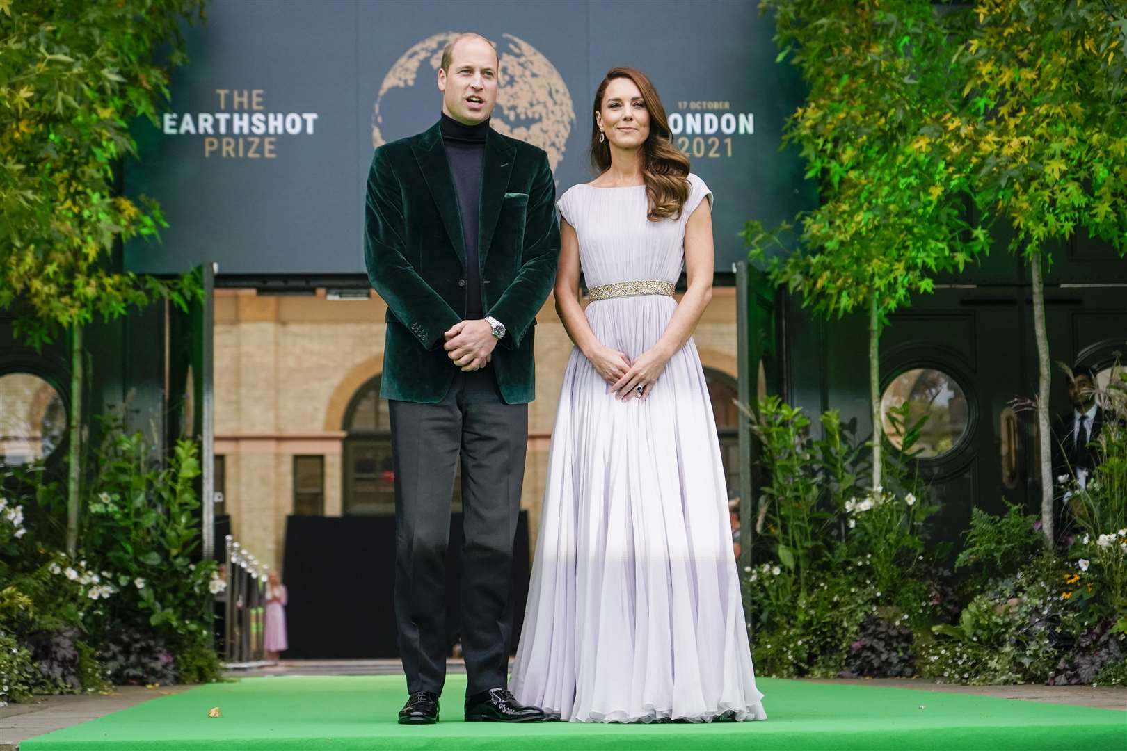 The then-Duke and Duchess of Cambridge at the first Earthshot Prize awards ceremony at Alexandra Palace in October 2021 (Alberto Pezzali/PA)