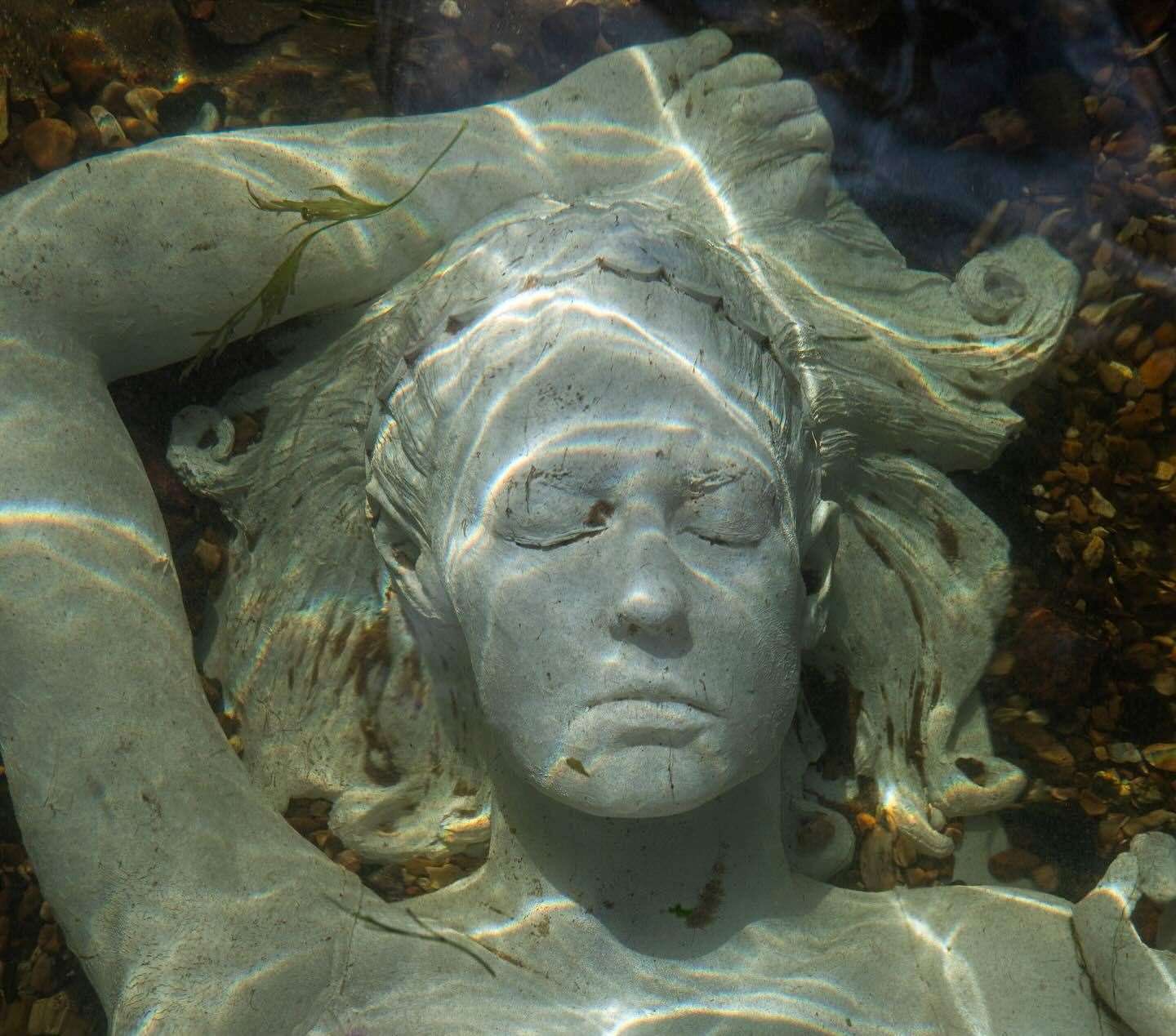 The eerily-beautiful new Alluvia created by Jason deCaires Taylor in the Stour in Canterbury