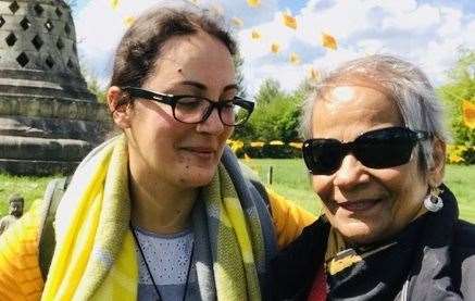 Natasha Sutton with her mother Anjani