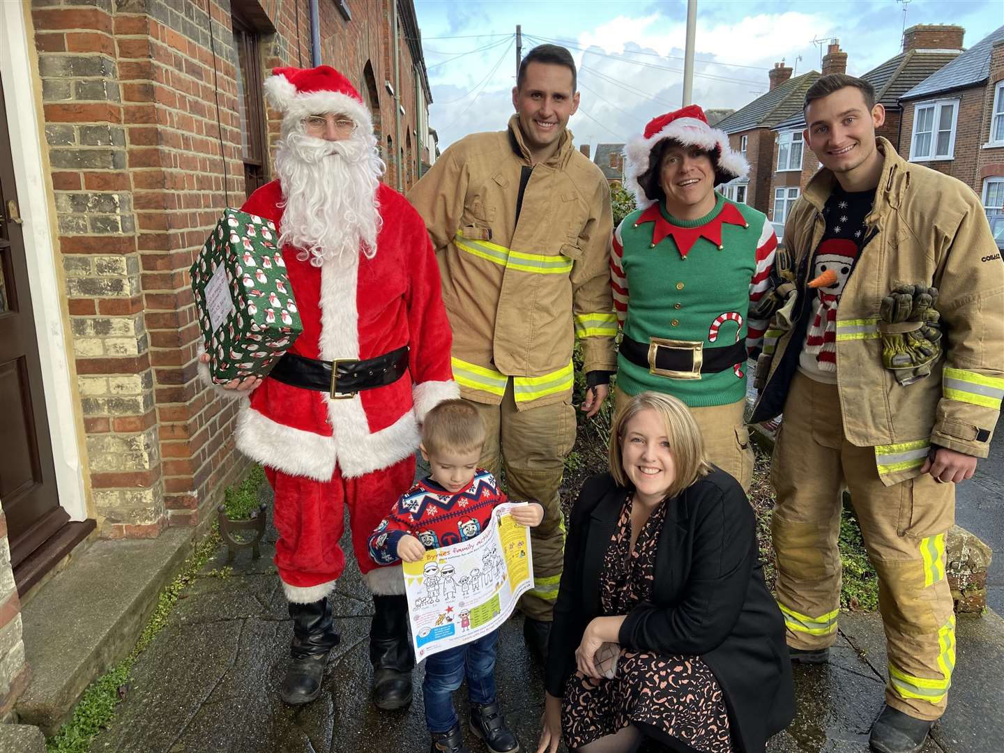 The crew gave fire safety advice and gifts to families across the town