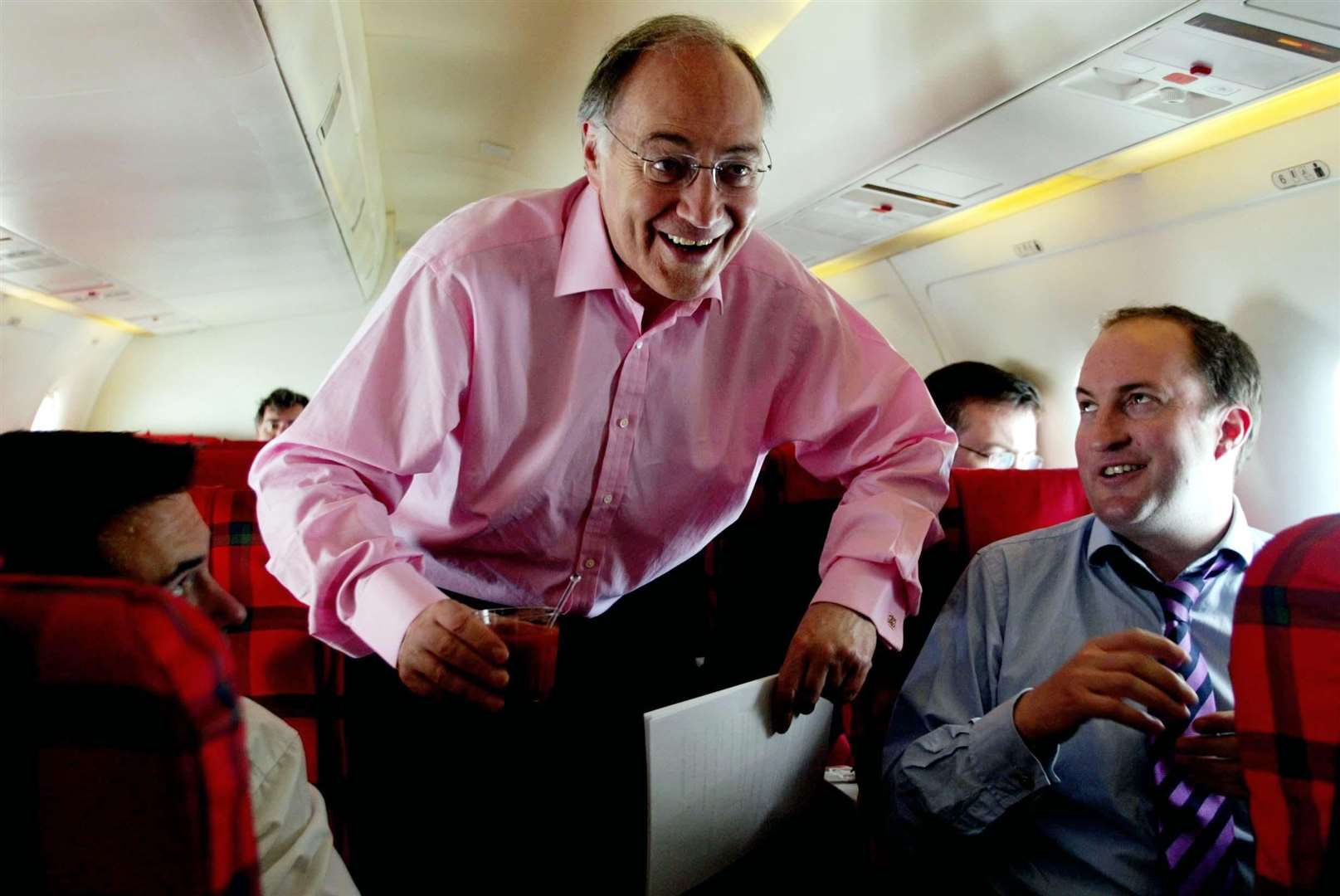 Former leader of the Conservative Party Michael Howard speaks to Guto Harri (Andrew Parsons/PA)