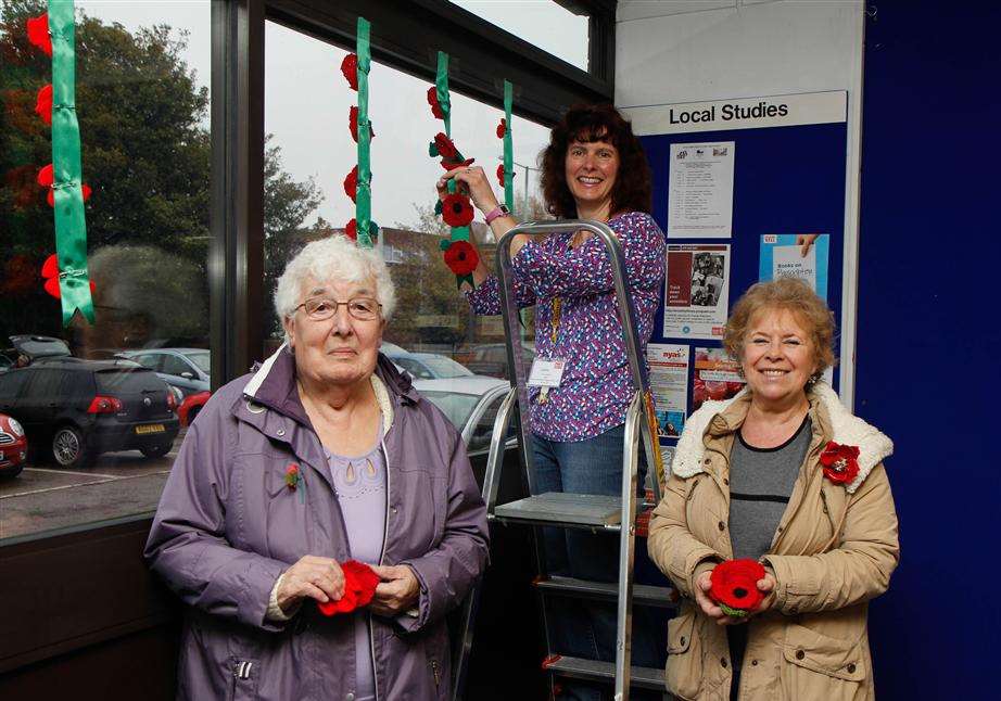 Ruby Osborne, Celia Rumble and Pat Middleton from the Knit and Natter Group