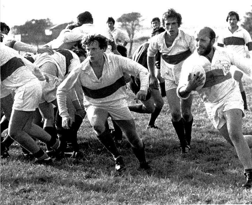 Sheppey RFC's outgoing president Gerry Lawson - with the ball - playing during the early 80s