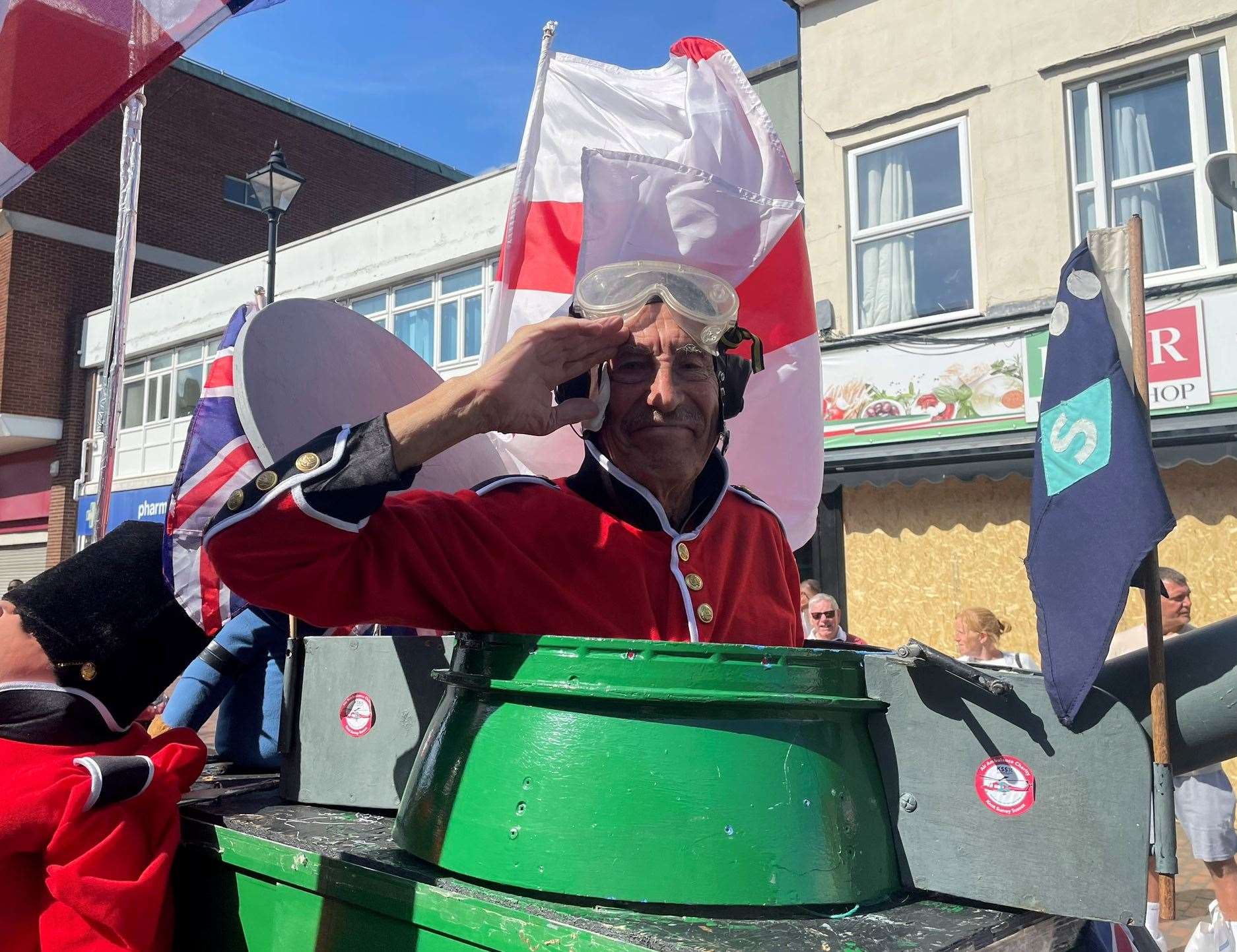 Tim Bell from Minster in his homemade tank during Sittingbourne Carnival. Picture: Joe Crossley